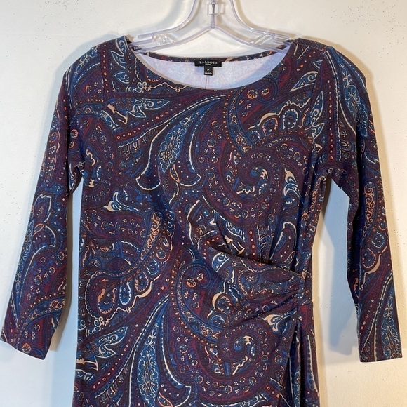 NWT. Talbots Petite Paisley Print Wrap Dress. - Picture 3 of 9